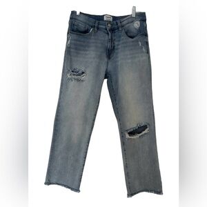 Kensie Blue Ripped Straight Leg Jeans 29